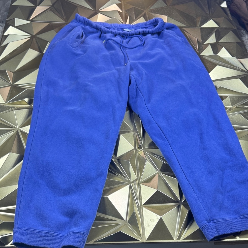 Pacer by Karen Scott Blue Fleece Jogger Sweatpants XL Drawstring Pockets
